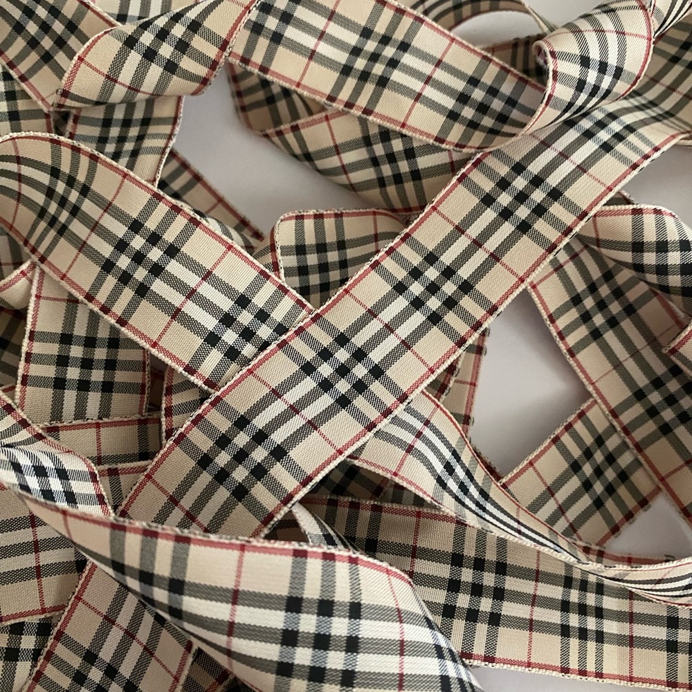 3 Yards Burberry Tartan Plaid Nova Check Ribbon - Picture 2 of 4